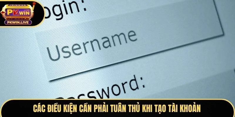 Các điều kiện cần phải tuân thủ khi tạo tài khoản