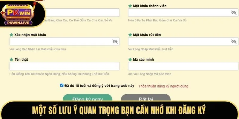 Một số lưu ý quan trọng bạn cần nhớ khi đăng ký