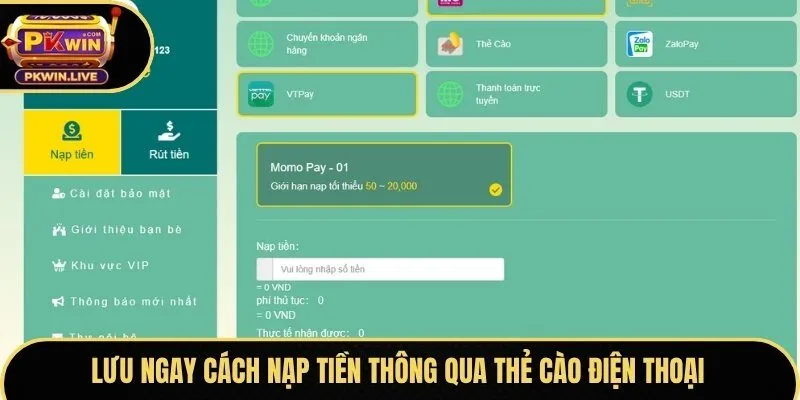 Lưu ngay cách nạp tiền thông qua thẻ cào điện thoại