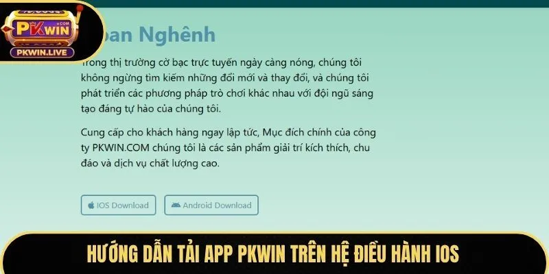 Hướng dẫn tải app Pkwin trên hệ điều hành iOS